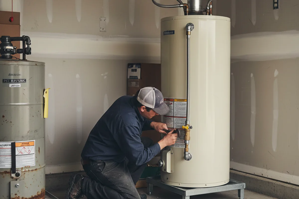 Water heater and shutoff valve replacement in Seguin