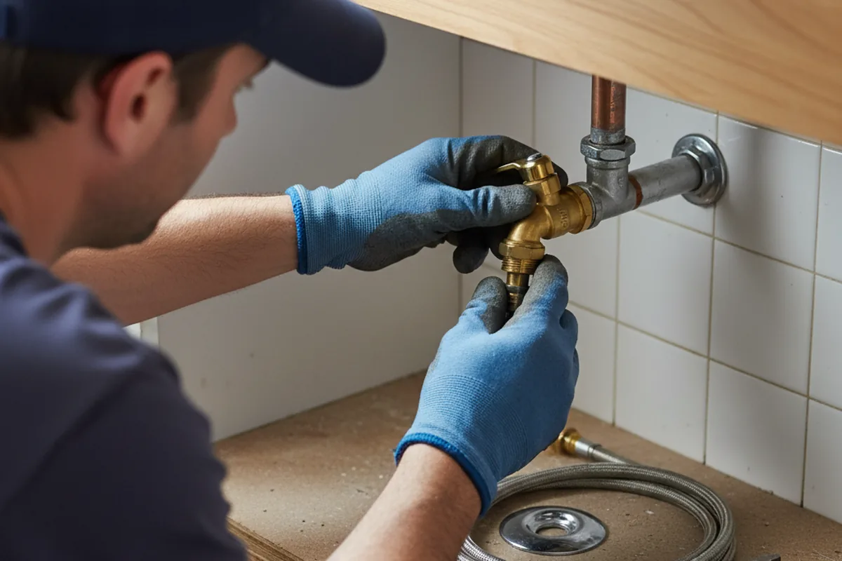 Shutoff valve and fitting work during Burst Pipe Repair in Seguin